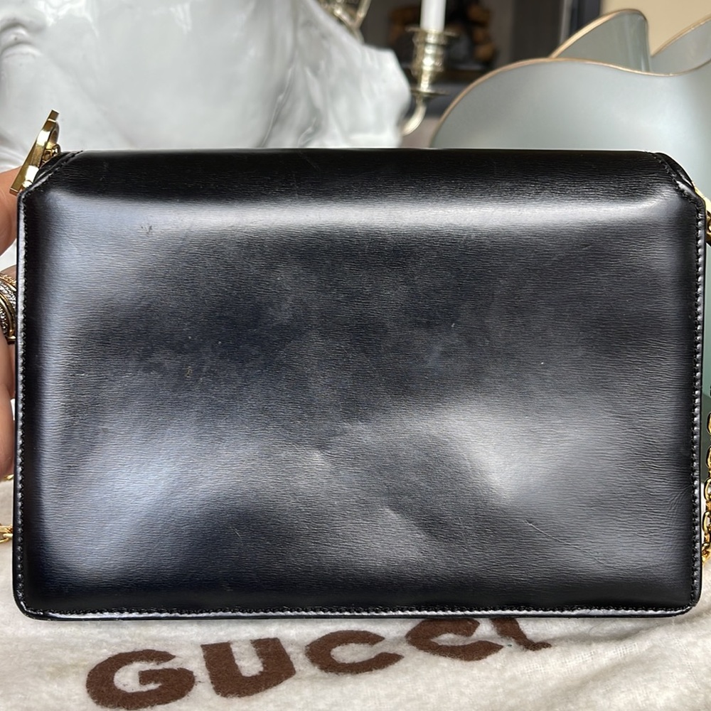 Gucci Leather Bag with Gold Chain Strap - Picture 7 of 12